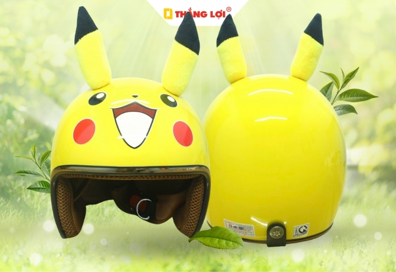 Nón bảo hiểm in logo hoạt hình Pokemon