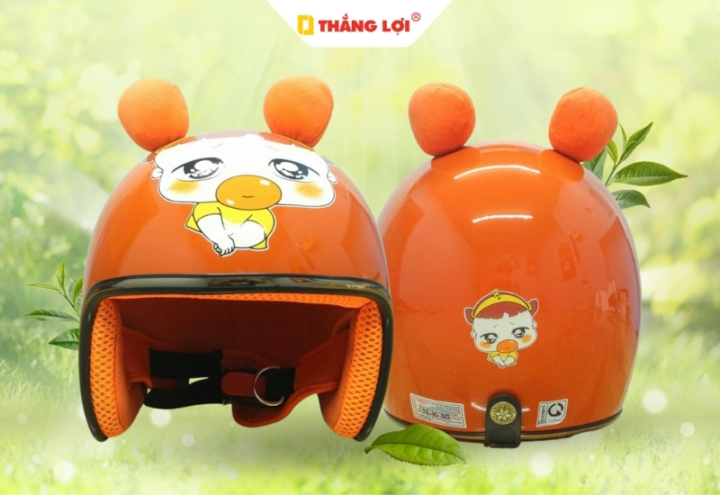 Nón bảo hiểm in logo hoạt hình Quỳnh Aka