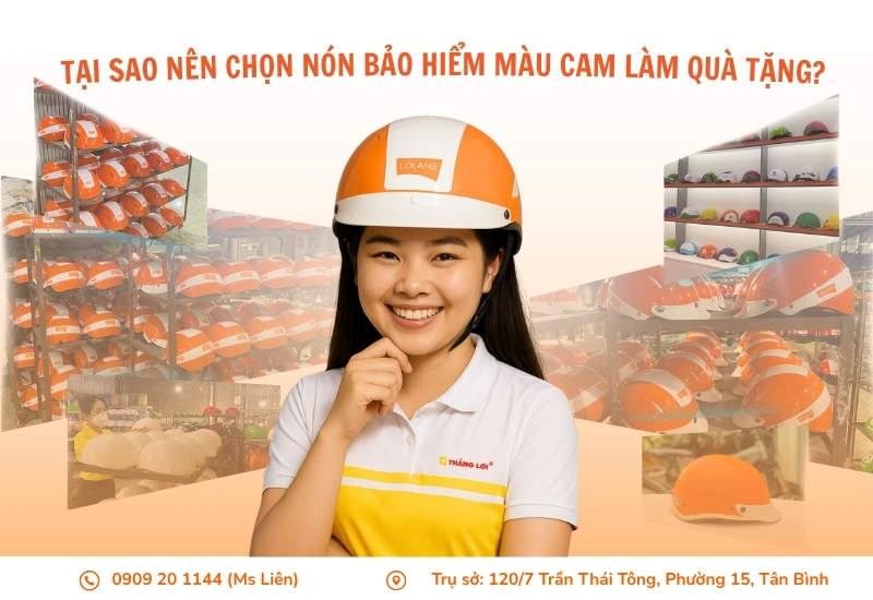 Tại sao nên chọn nón bảo hiểm màu cam làm quà tặng khách hàng?