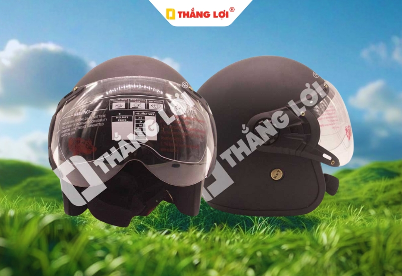 Nón bảo hiểm 3/4 có kính màu đen