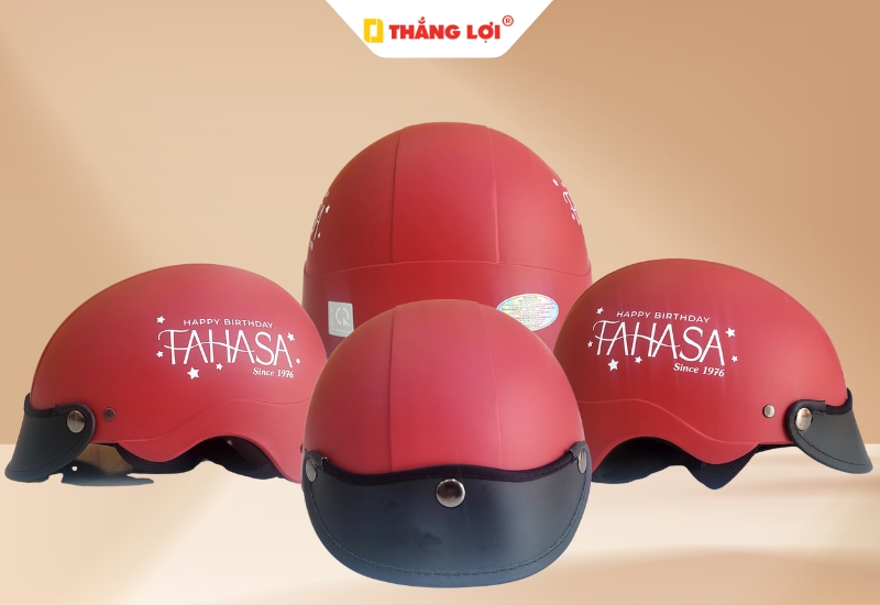 Mẫu nón bảo hiểm màu đỏ cho đơn vị Fahasha