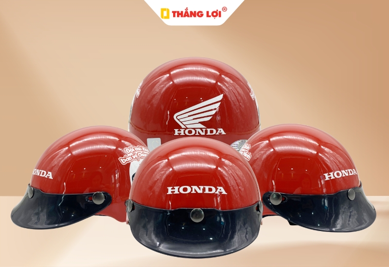 Mẫu nón bảo hiểm màu đỏ cho đơn vị Honda