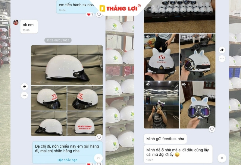Đánh giá của doanh nghiệp đã chọn nón bảo hiểm màu trắng tại Thắng Lợi