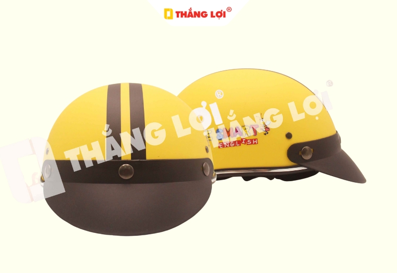 Nón bảo hiểm nửa đầu màu vàng cho Bee Smart English