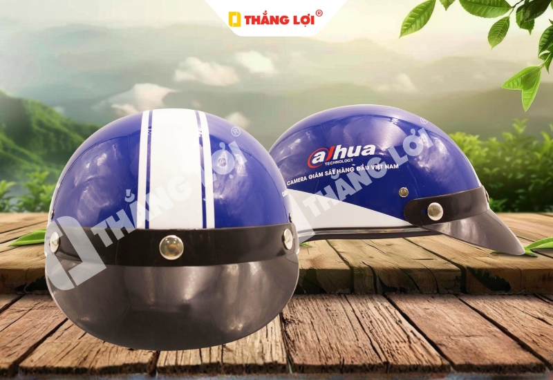 Mẫu nón bảo hiểm màu xanh cho doanh nghiệp công nghệ Adua