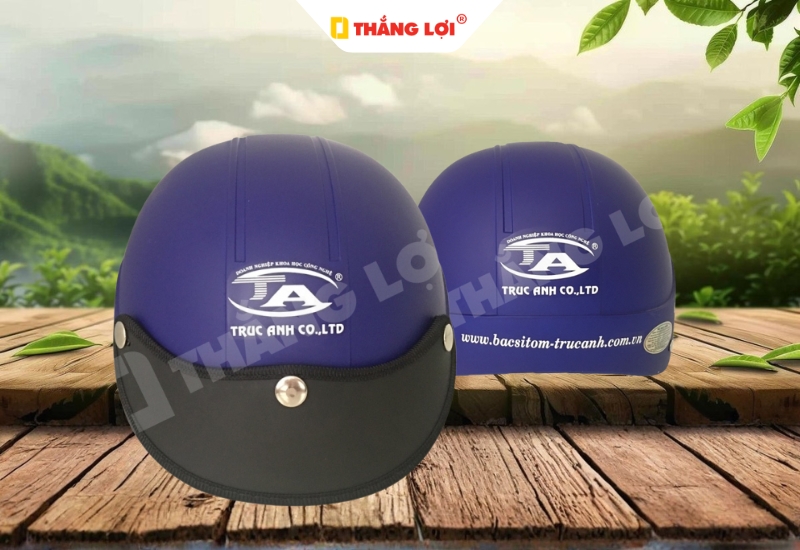 Mẫu nón bảo hiểm màu xanh cho doanh nghiệp công nghệ Trúc Anh