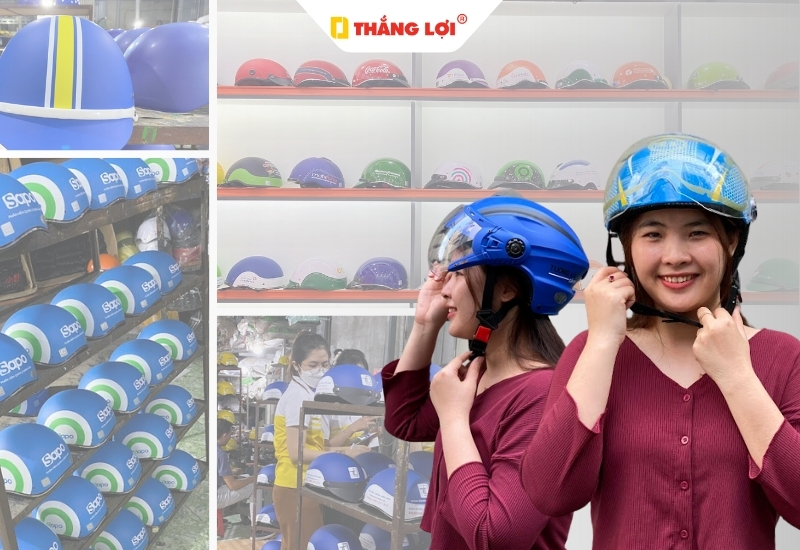 Vì sao nên chọn Thắng Lợi khi sản xuất nón bảo hiểm màu xanh dương?