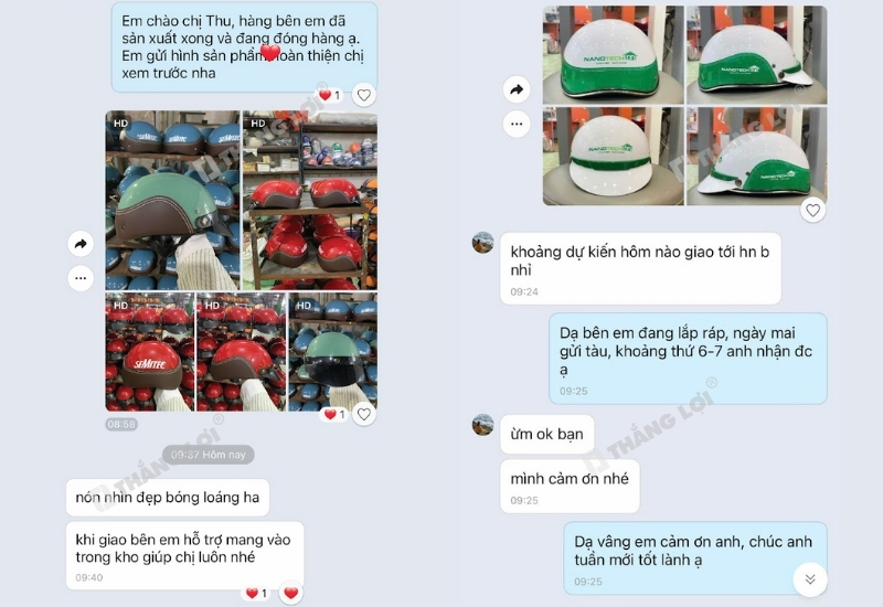 Đánh giá của khách hàng về nón xanh lá in logo