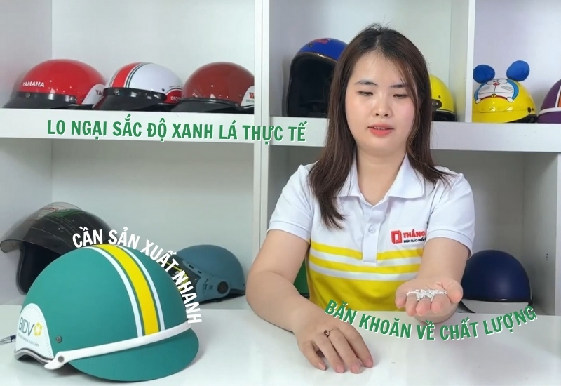 Những vấn đề khách hàng thường gặp khi đặt sản xuất nón bảo hiểm xanh lá