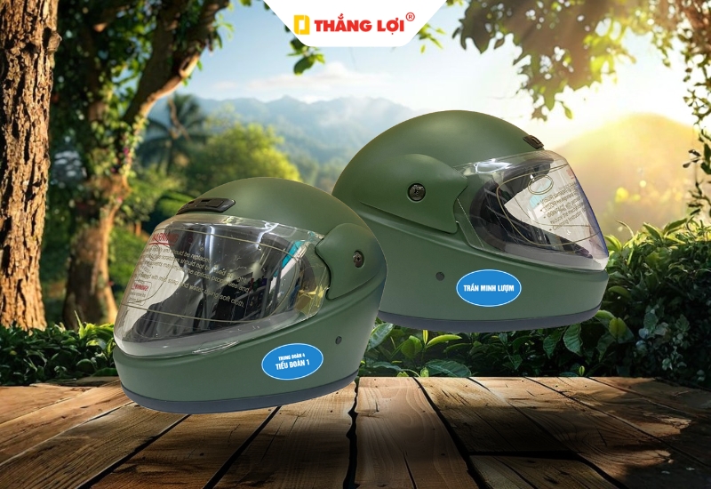 Nón bảo hiểm Fullface quân đội màu xanh lá