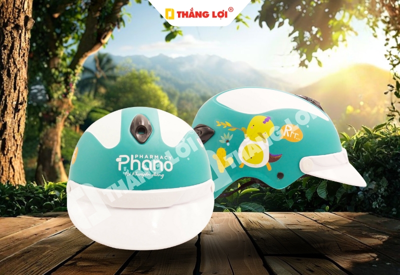 Mẫu nón bảo hiểm màu màu xanh lá cho Phano Pharmacy