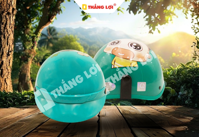 Nón bảo hiểm trẻ em Quỳnh Aka xanh lá