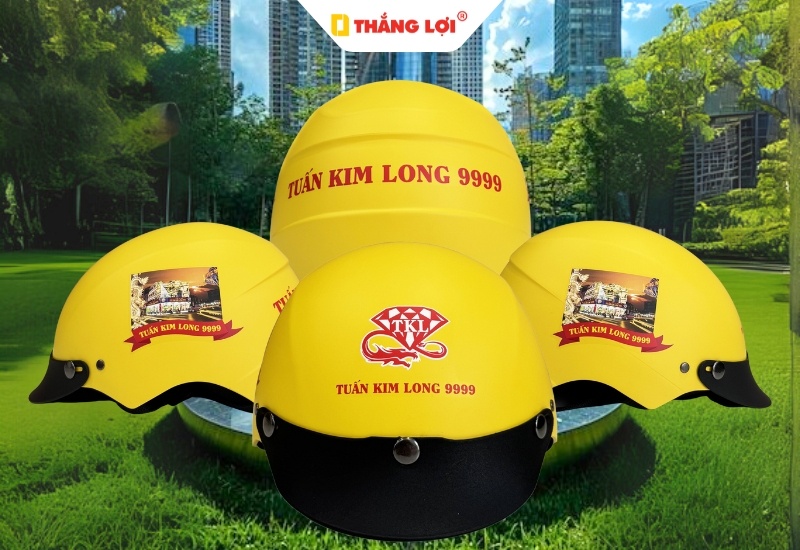 Nón bảo hiểm quà tặng tiệm vàng Tuấn Kim Long 9999