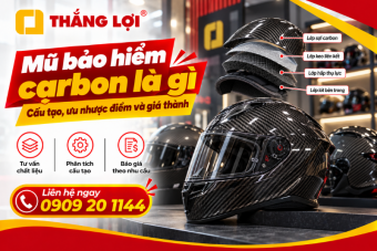 Mũ bảo hiểm carbon là gì? Cấu tạo, ưu điểm và lý do giá thành cao