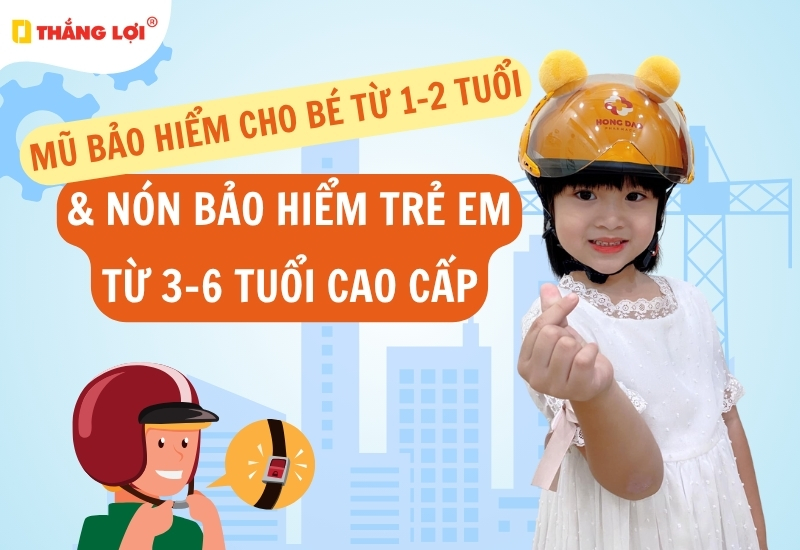 Mũ bảo hiểm cho bé từ 1-2 tuổi & nón bảo hiểm trẻ em từ 3-6 tuổi cao cấp