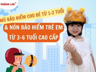 Mũ bảo hiểm cho bé từ 1-2 tuổi & nón bảo hiểm trẻ em từ 3-6 tuổi cao cấp