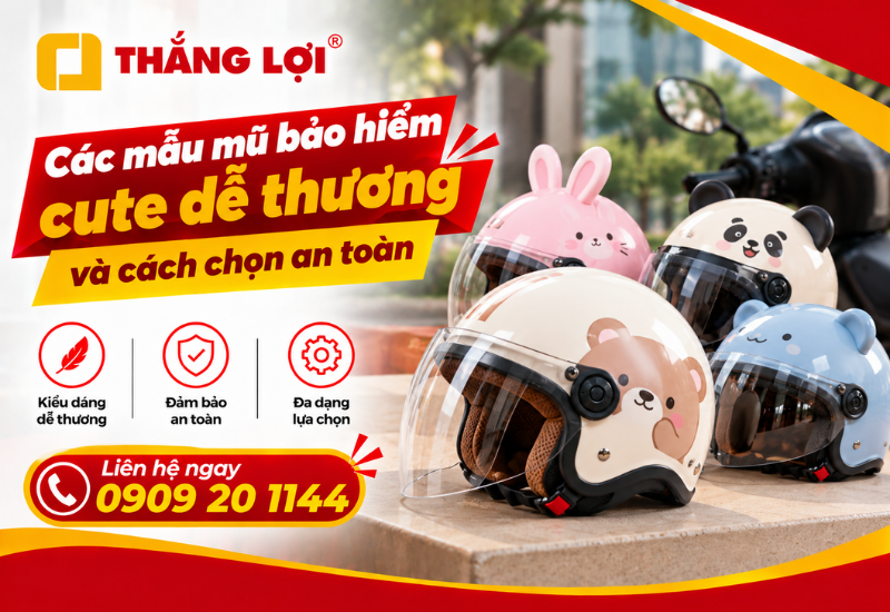 Các mẫu mũ bảo hiểm cute dễ thương và cách chọn nón chuẩn an toàn