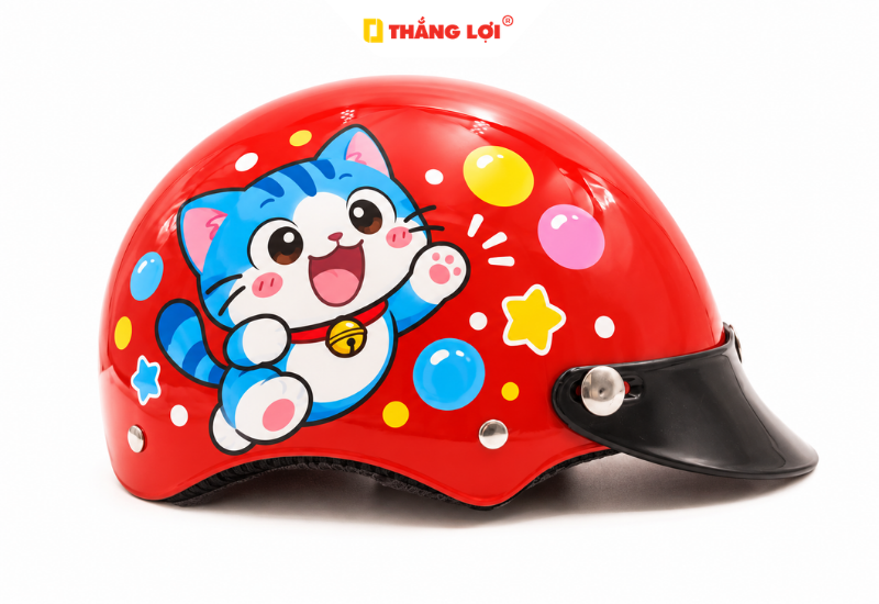 Mũ bảo hiểm cute họa tiết trái cây, hoạt họa cho trẻ em