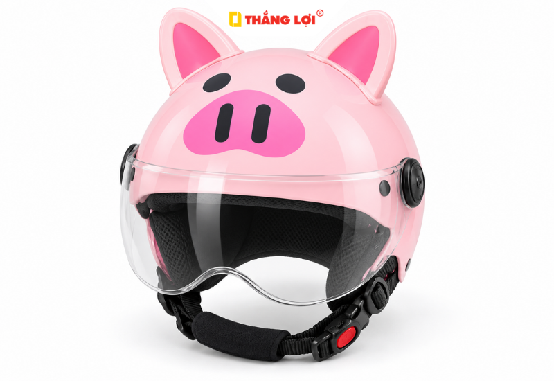 Mũ bảo hiểm nửa đầu cute mini có kính thời trang cho nữ