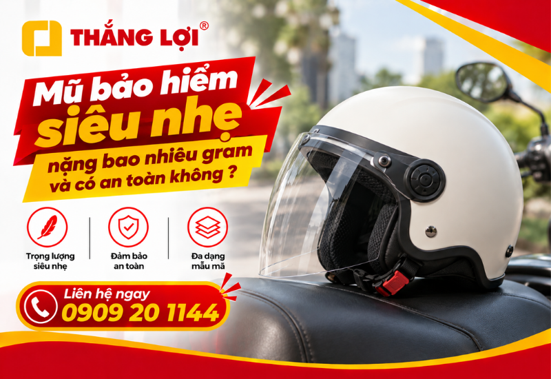 Mũ bảo hiểm siêu nhẹ nặng bao nhiêu gram và có thật sự an toàn không?
