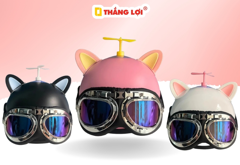 Mẫu mũ bảo hiểm tai mèo có chon chóng