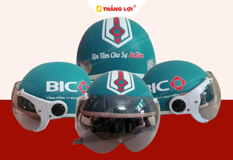Nón bảo hiểm in logo quà tặng ngân hàng BIC