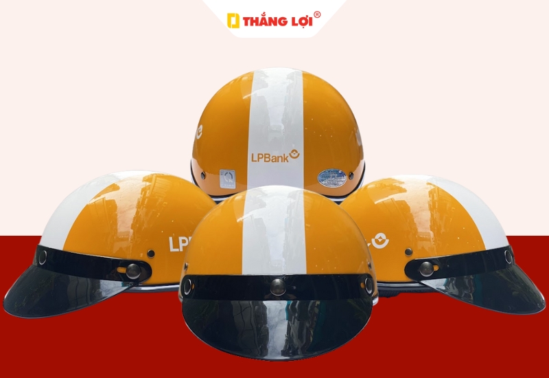 Nón bảo hiểm in logo quà tặng ngân hàng LP Bank