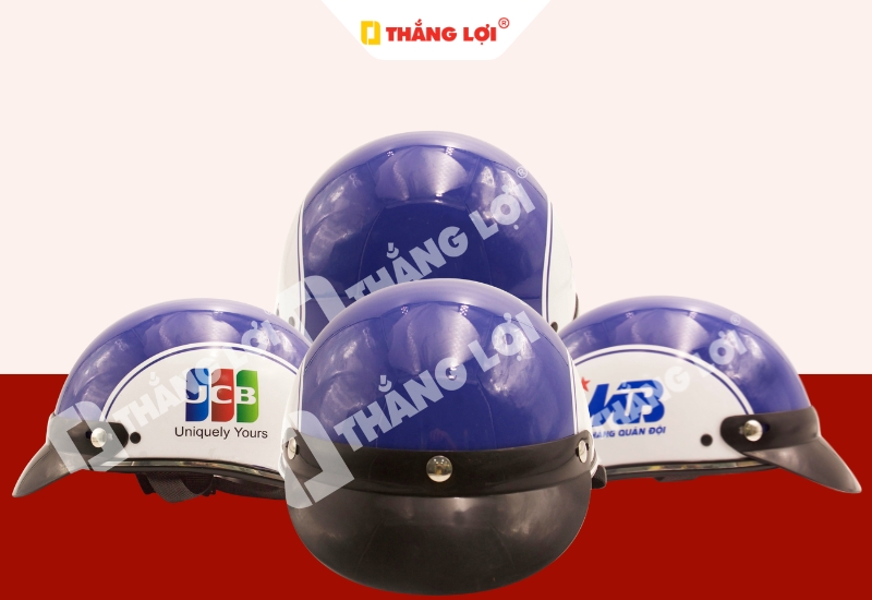 Nón bảo hiểm in logo quà tặng ngân hàng MB Bank