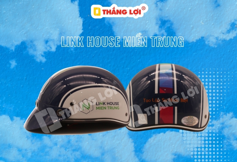Nón bảo hiểm in logo bất động sản Link House Miền Trung