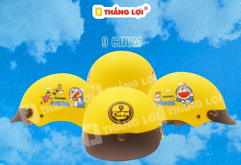Nón bảo hiểm Doraemon in logo rượu 9 Chum