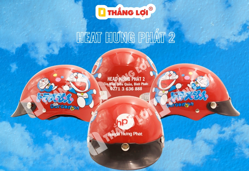 Nón bảo hiểm Doraemon thương hiệu xe máy Head Hưng Phát