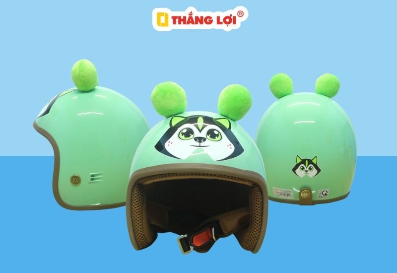 Mũ bảo hiểm 3/4 hình con cáo nhỏ cho bé trai
