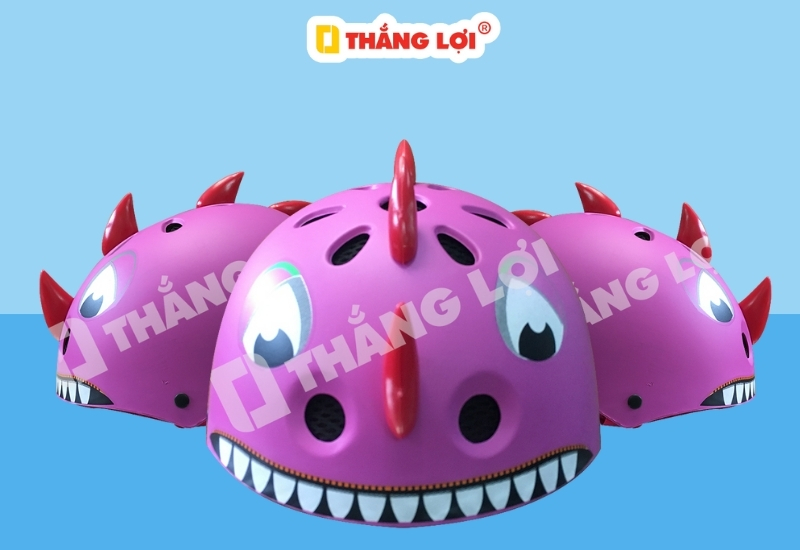 Mũ bảo hiểm cute có sừng màu hồng