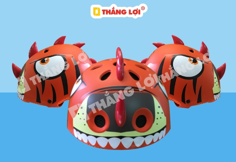 Mũ bảo hiểm trẻ em hình khủng long có sừng
