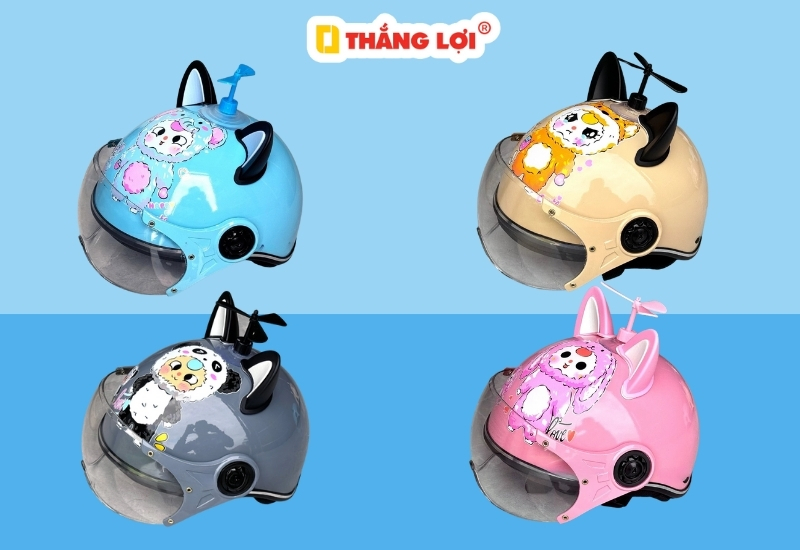 Mũ bảo hiểm trẻ em hình Labubu