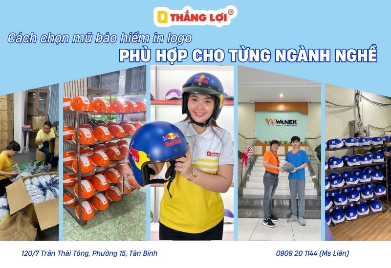 Cách chọn mũ bảo hiểm in logo phù hợp cho từng ngành nghề