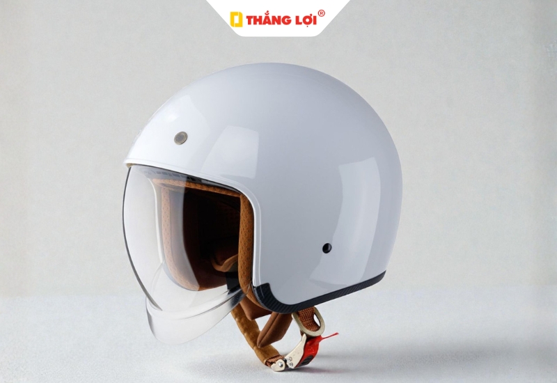 Nón bảo hiểm kính âm màu trắng