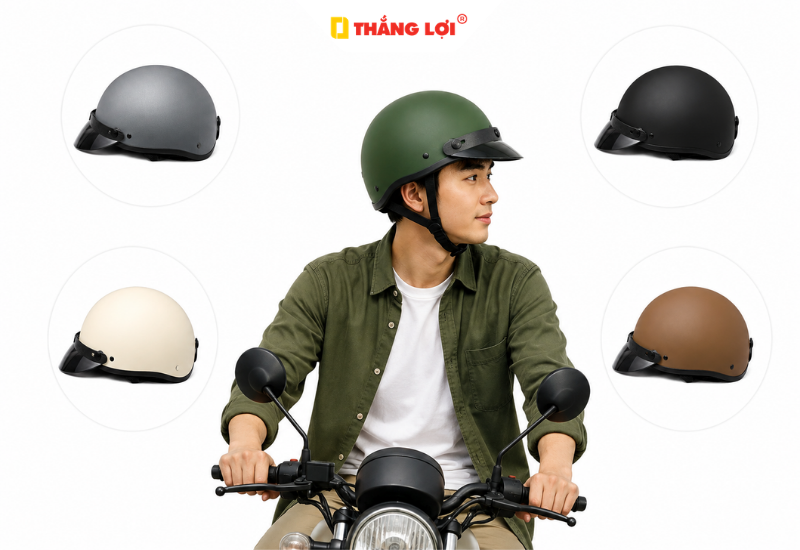 Khi nào nên chọn nón bảo hiểm xanh rêu thay màu phổ biến