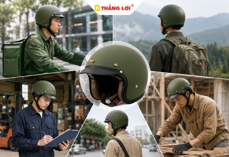 Ngành nghề thường lựa chọn nón bảo hiểm màu xanh rêu