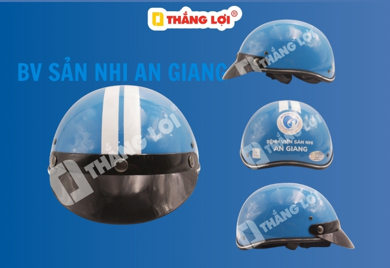 Nón bảo hiểm in logo Bệnh viện sản nhi An Giang