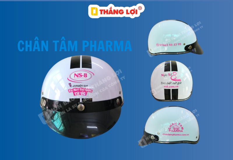 Nón bảo hiểm in logo Dược phẩm Chân Tâm