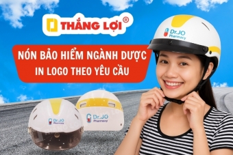 Mẫu nón bảo hiểm ngành dược in logo theo yêu cầu