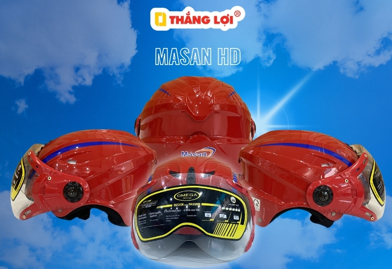 Nón bảo hiểm Masan HD màu đỏ