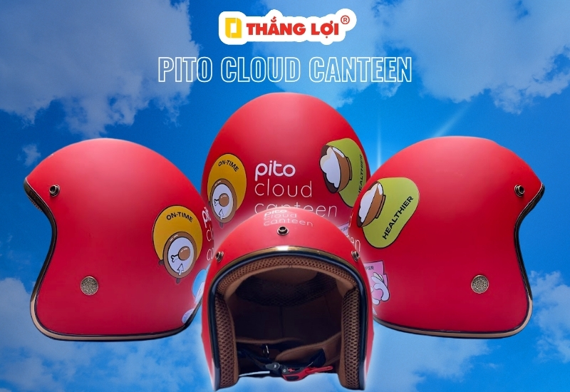 Nón bảo hiểm Pito Cloud Canteen màu đỏ