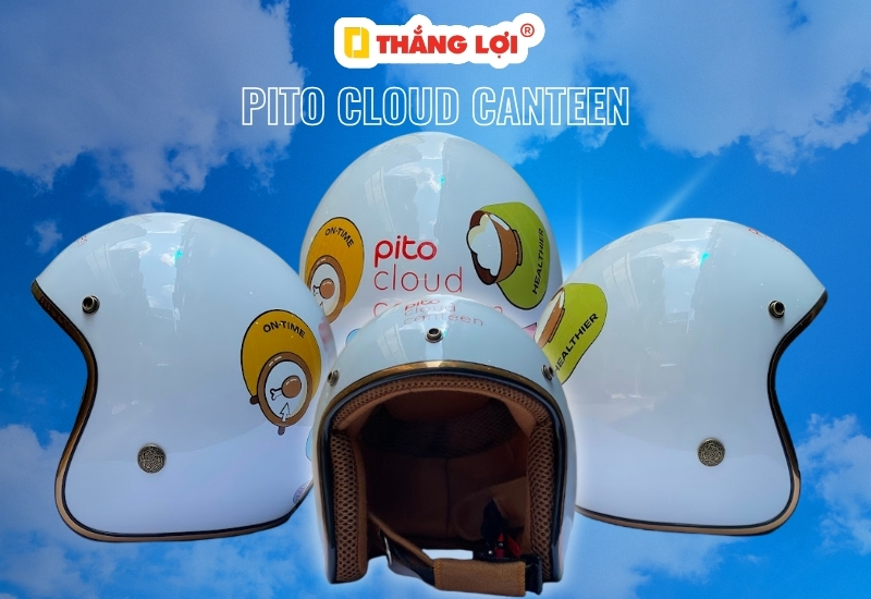 Nón bảo hiểm Pito Cloud Canteen màu trắng