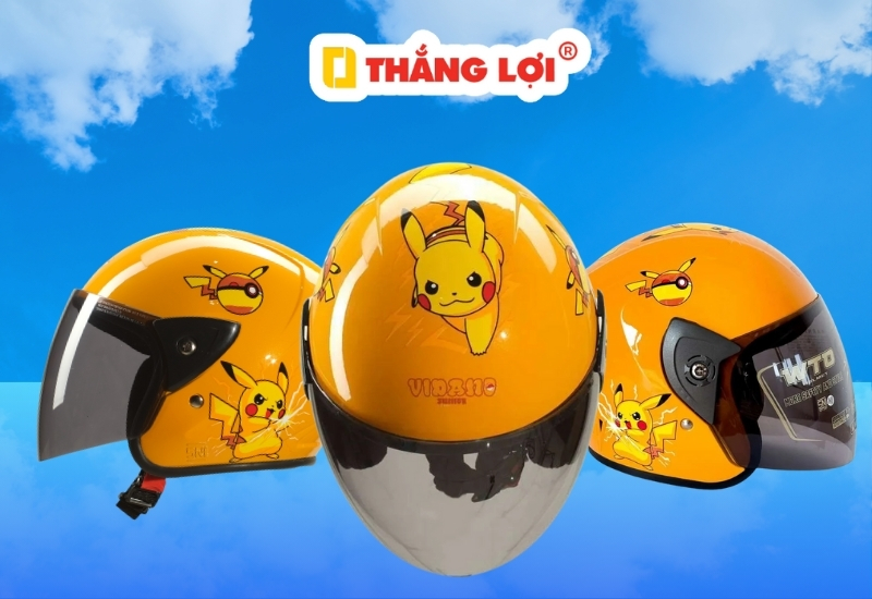 Nón bảo hiểm quà tặng cho trẻ em hình Pikachu