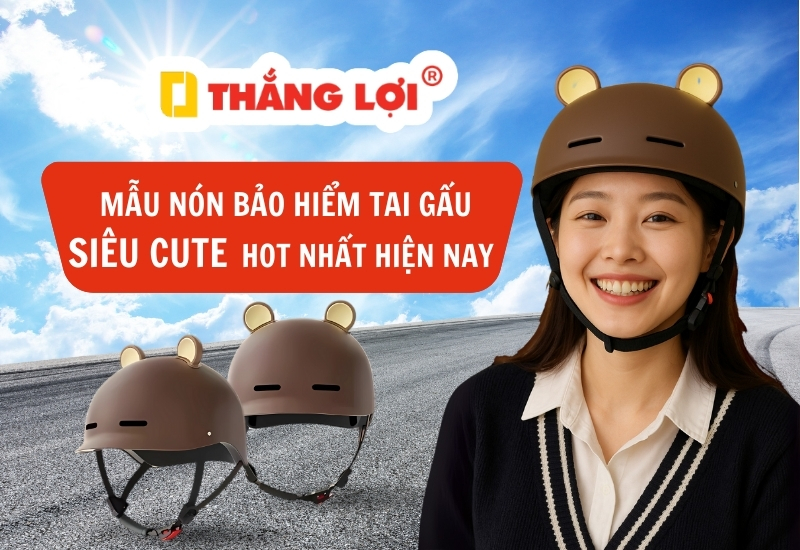 23+ mẫu nón bảo hiểm tai gấu siêu CUTE hot nhất hiện nay