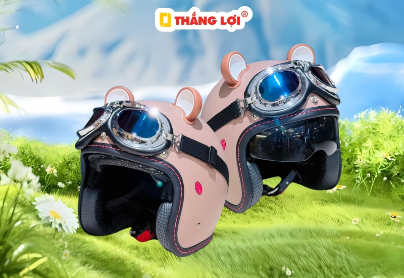 Mũ bảo hiểm 3 phần 4 có kính tháo rời