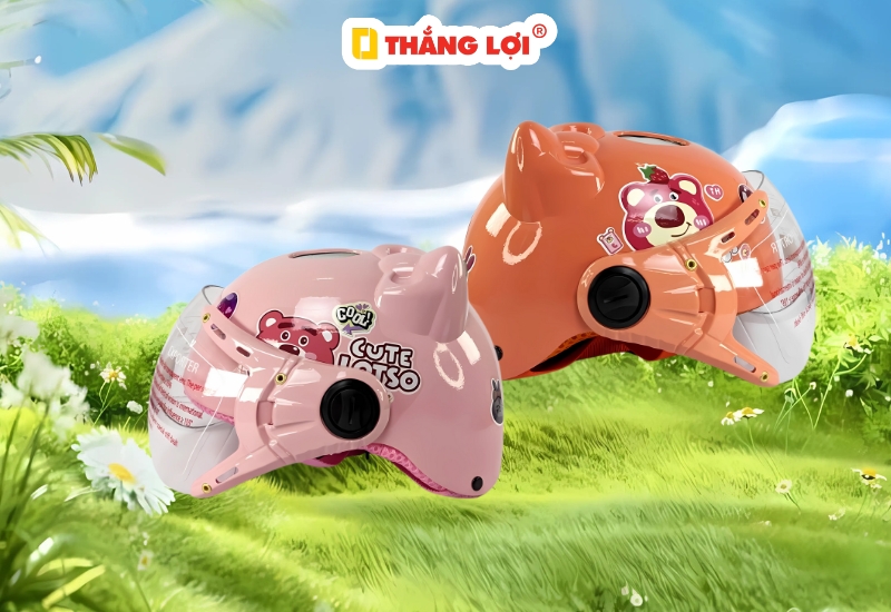 Nón bảo hiểm tai gấu dâu