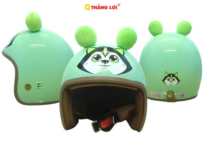 Mũ bảo hiểm cho bé in hình hoạt hình ngộ nghĩnh đáng yêu